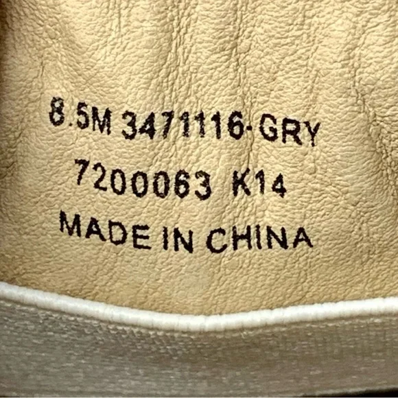 Frye Mindy Slip On Oxford Sneakers Gray Taupe Leather 8.5 Casual Academia Retro - Picture 9 of 12